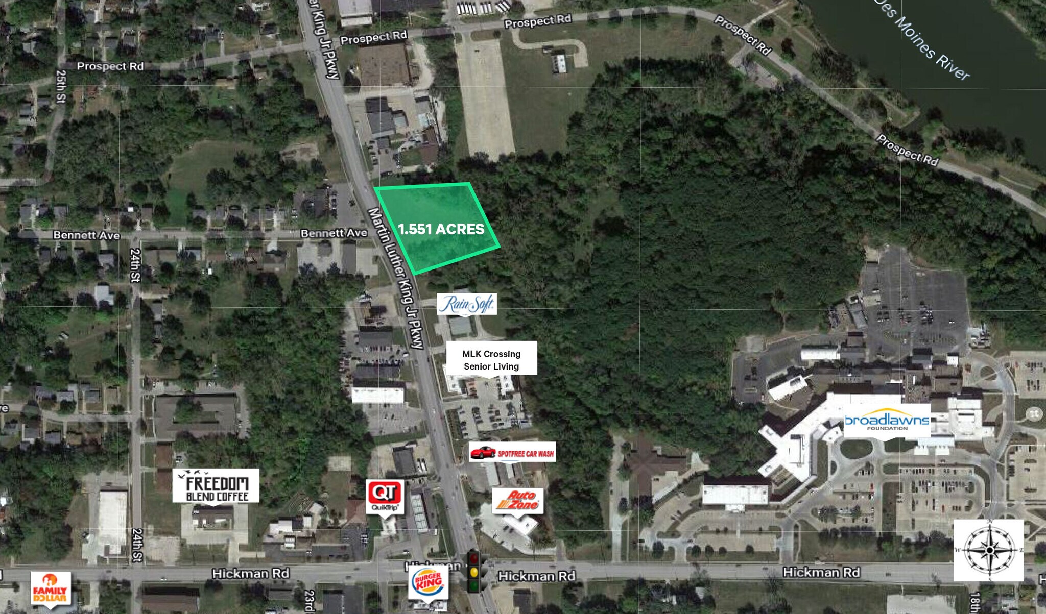 2501 Martin Luther King Jr Pky, Des Moines, IA à vendre Aérien- Image 1 de 3