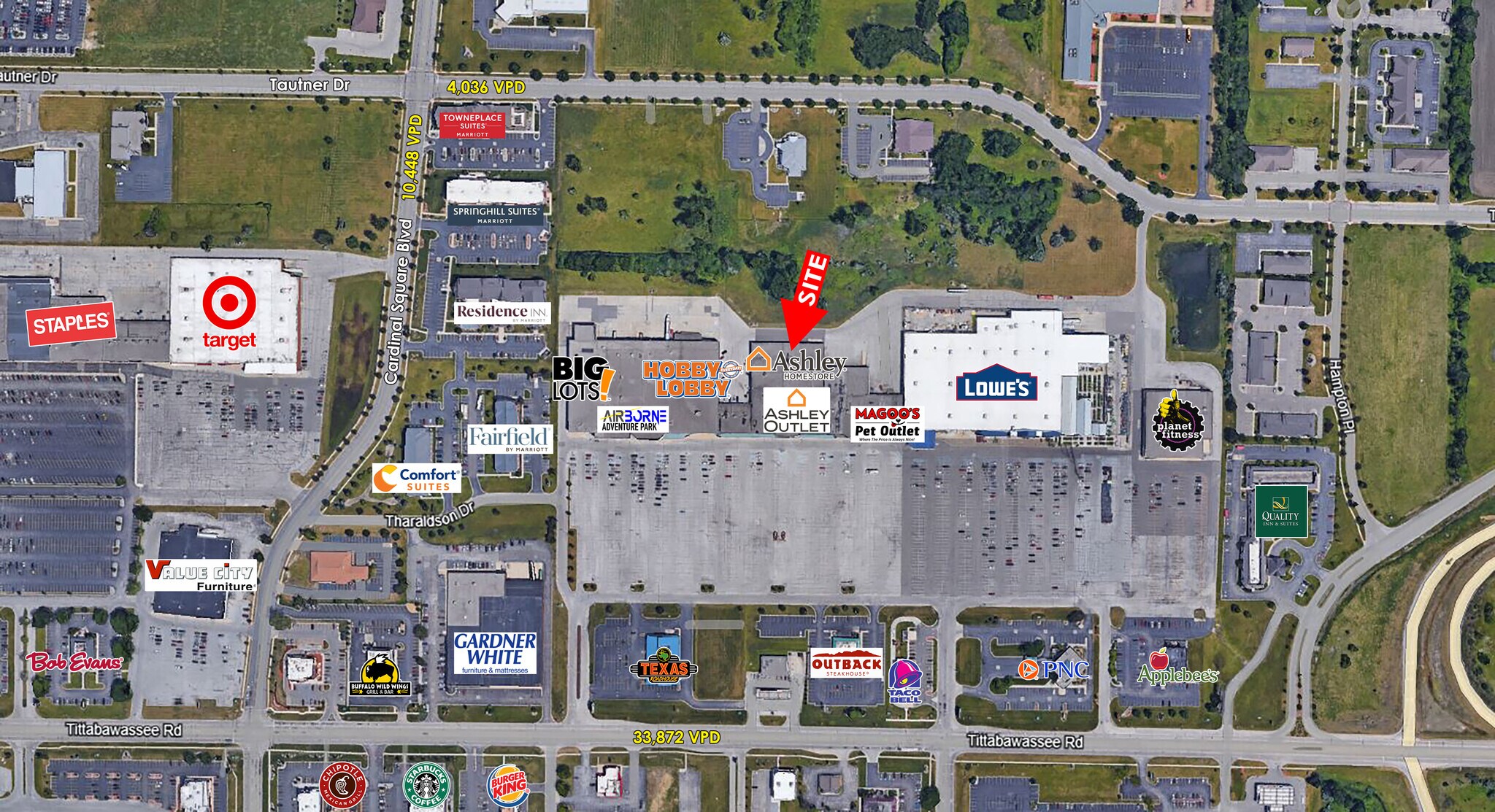 2268-2580 Tittabawassee Rd, Saginaw, MI for lease Aerial- Image 1 of 4