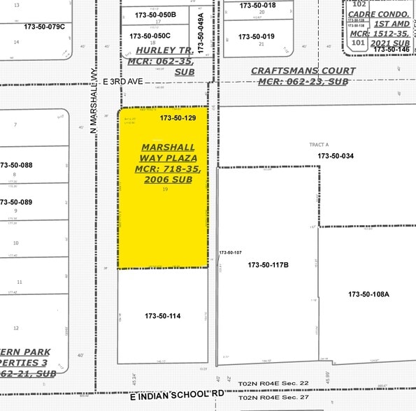 4151 N Marshall Way, Scottsdale, AZ for lease - Plat Map - Image 3 of 3