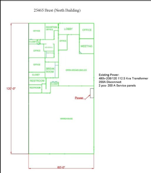 25465 Brest Rd, Taylor, MI à louer - Plan d’étage - Image 2 de 4