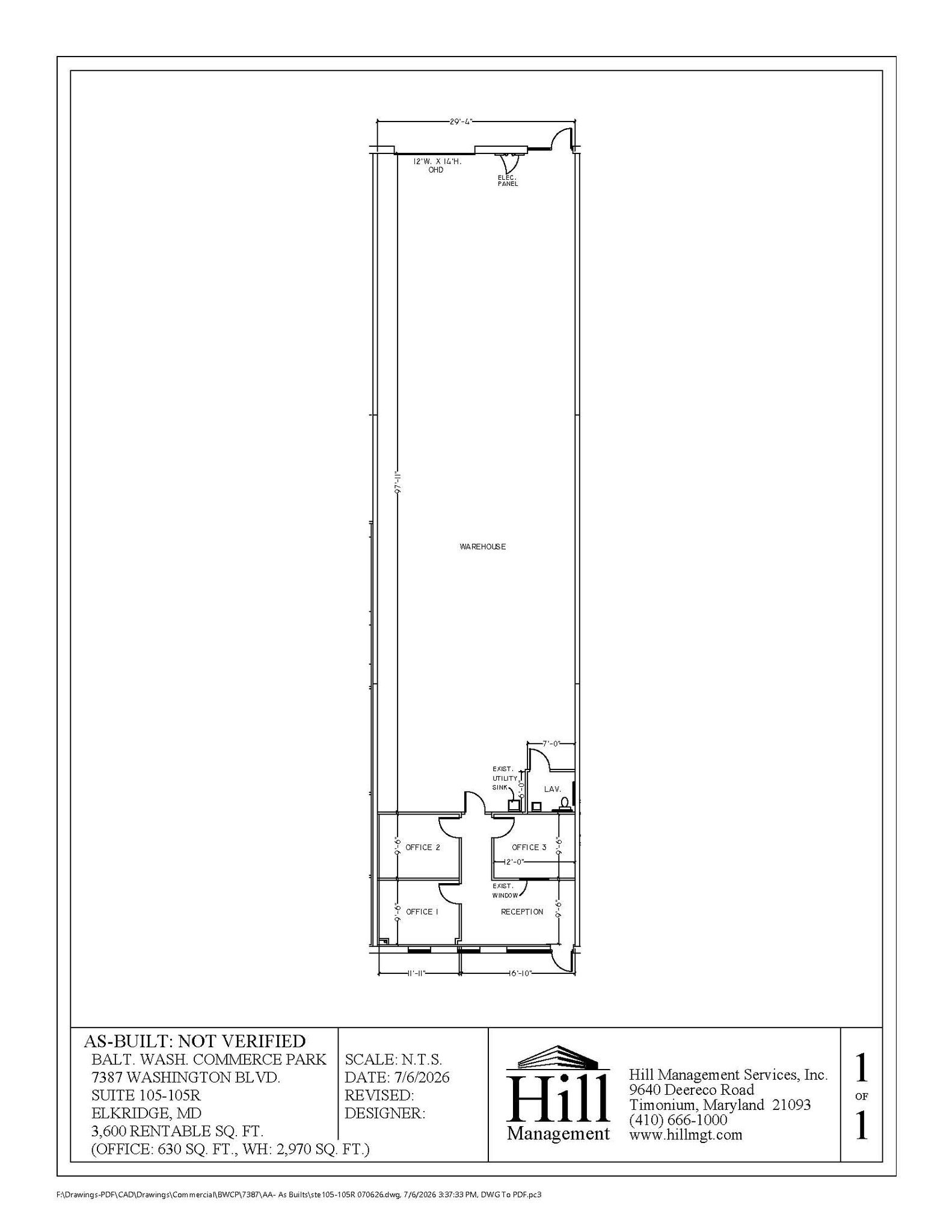 7387 Washington Blvd, Elkridge, MD for lease Floor Plan- Image 1 of 1
