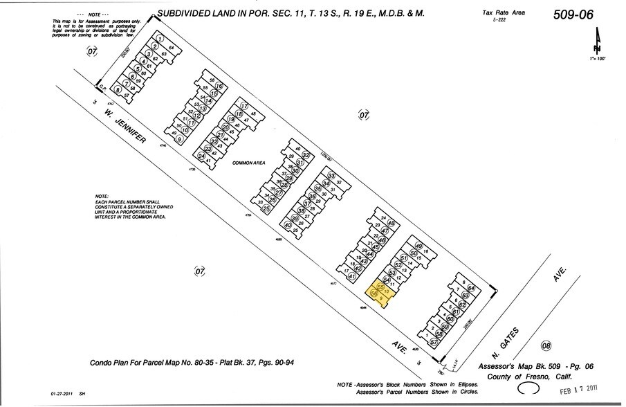 4644 W Jennifer Ave, Fresno, CA for lease - Plat Map - Image 3 of 4