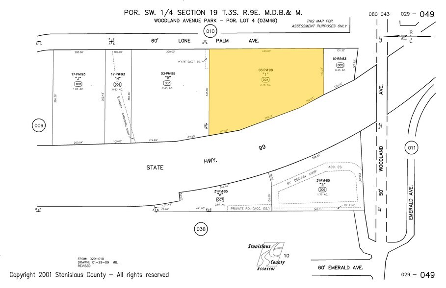 1337 Lone Palm Ave, Modesto, CA for lease - Plat Map - Image 3 of 8