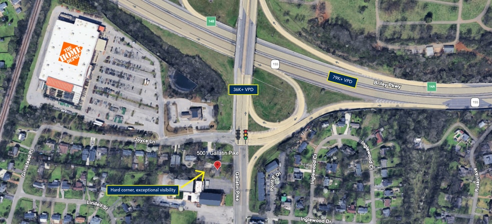 5001 Gallatin Pike, Nashville, TN for lease - Aerial - Image 3 of 4