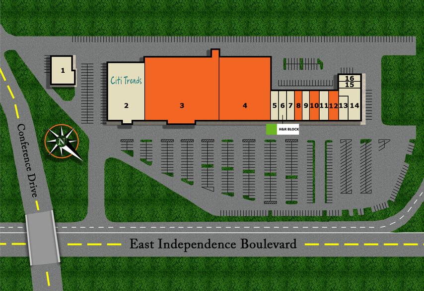 5622-5708 E Independence Blvd, Charlotte, NC à louer - Plan de site - Image 2 de 2