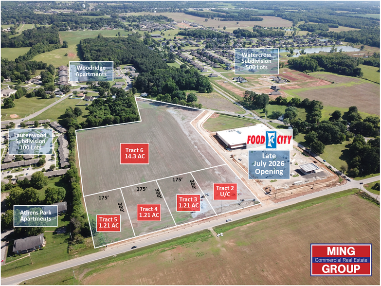 0 W Elm Street, Athens, AL for sale - Aerial - Image 1 of 4
