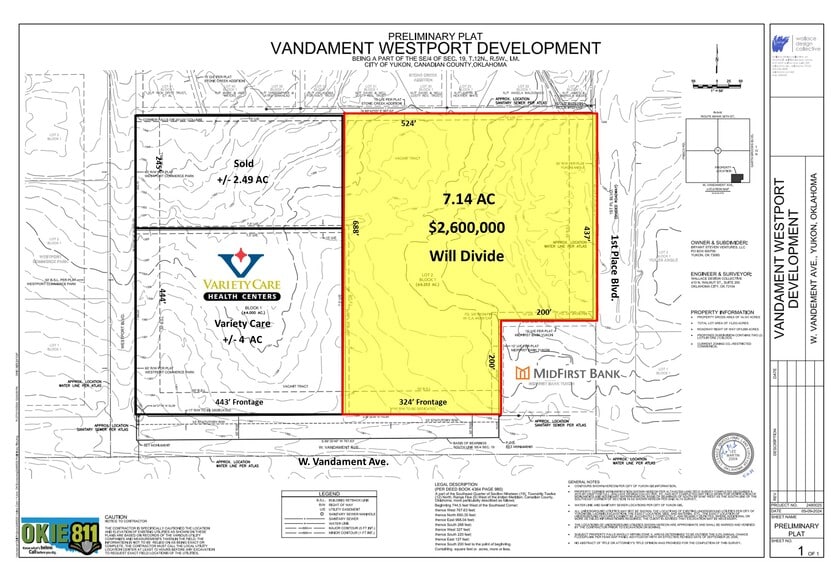 Vandament Ave and 1st Place Blvd, Yukon, OK for sale - Building Photo - Image 2 of 5