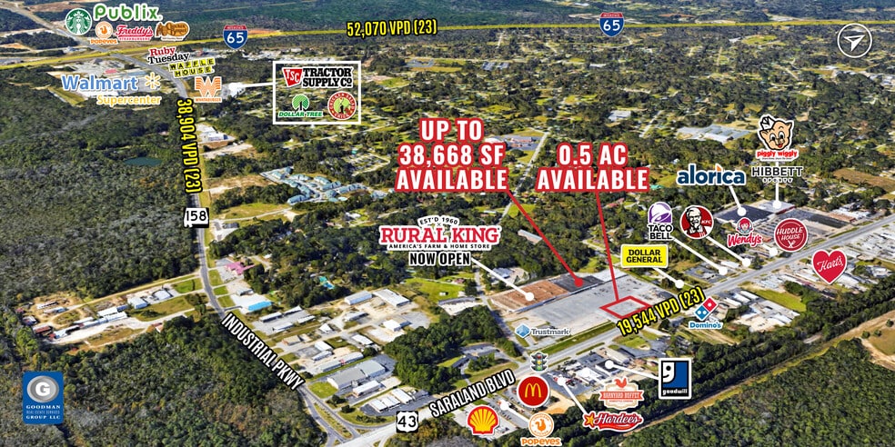 949-951 Saraland Blvd S, Saraland, AL à louer - Aérien - Image 2 de 4