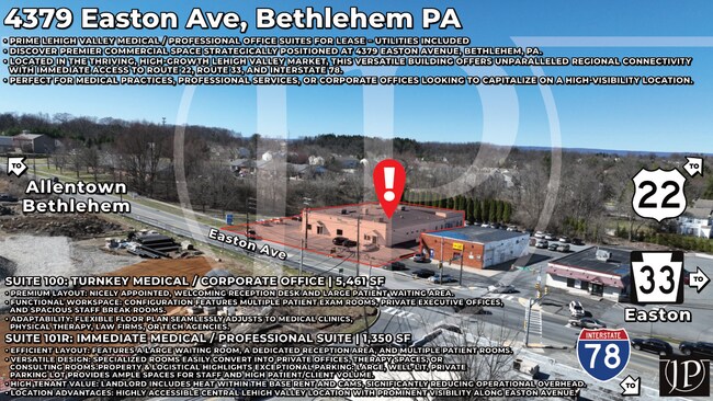 Plus de détails pour 4379 Easton Ave, Bethlehem, PA - Bureau/Médical à louer