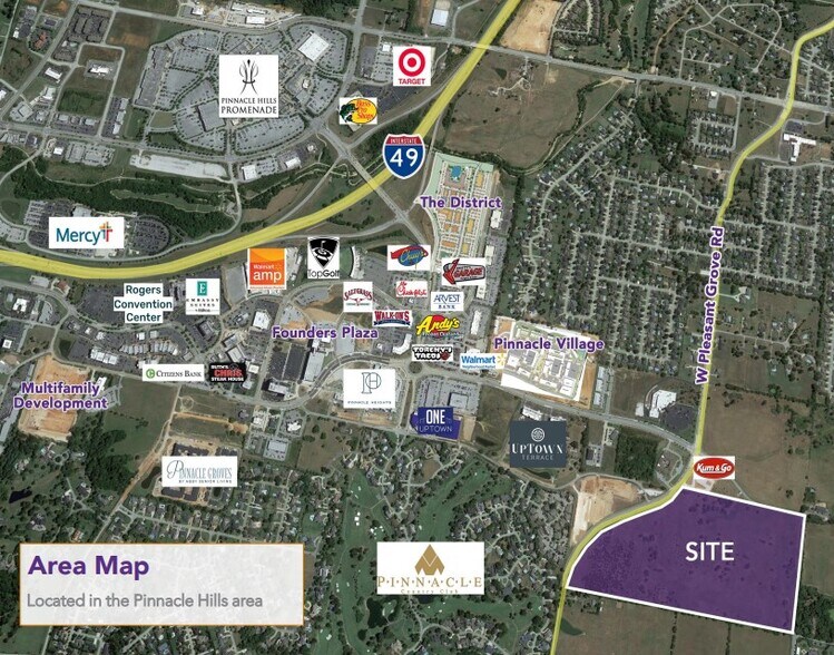 W Pleasant Grove Rd, Rogers, AR à louer - Aérien - Image 2 de 4