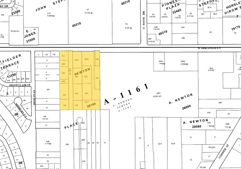 1216-1286 W Arkansas Ln, Arlington, TX à louer - Plan cadastral - Image 3 de 8