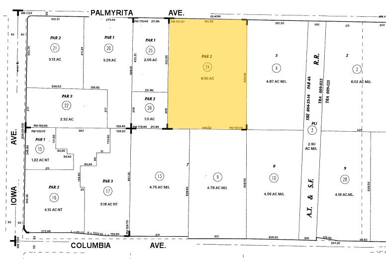 1130 Palmyrita Ave, Riverside, CA for lease - Plat Map - Image 2 of 5