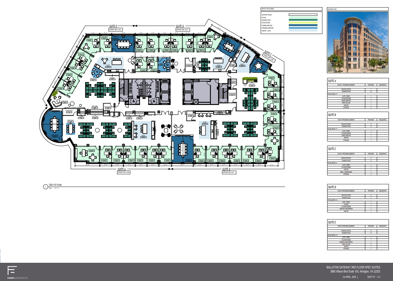 3865 Wilson Blvd, Arlington, VA à louer Plan d’étage- Image 1 de 1