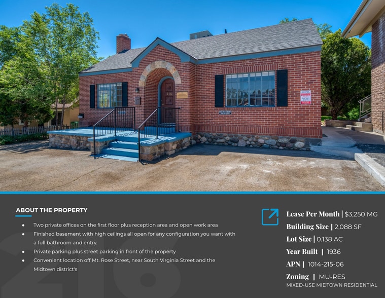 216 Mt Rose St, Reno, NV à louer - Photo du bâtiment - Image 2 de 9