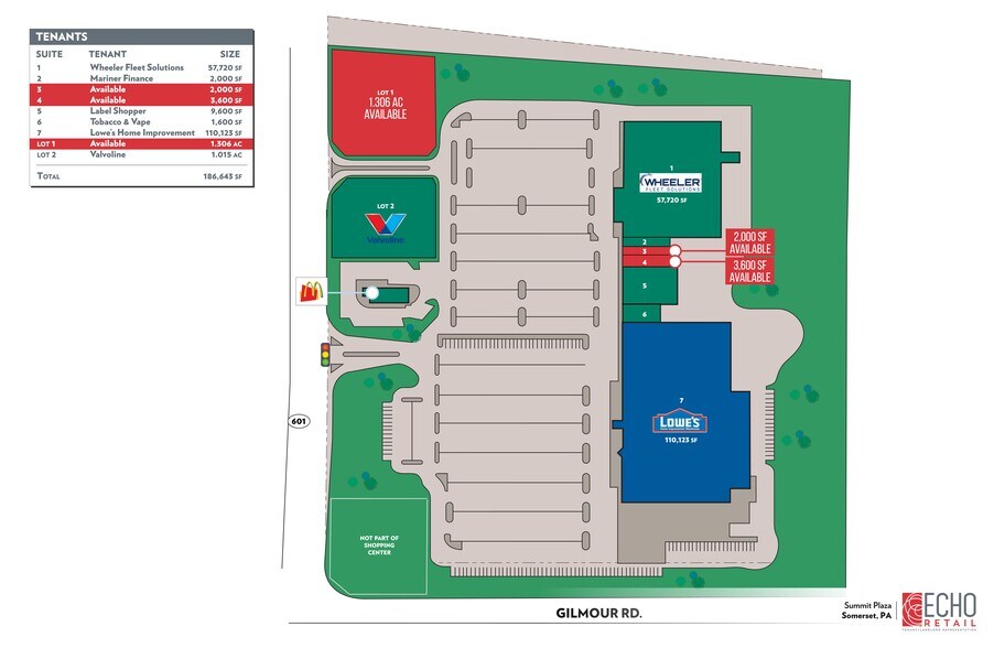 1730-1740 N Center Ave, Somerset, PA à louer - Plan de site - Image 2 de 2