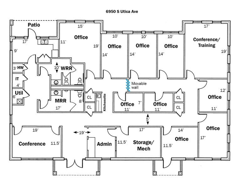 6950 S Utica Ave, Tulsa, OK à vendre - Plan d’étage - Image 2 de 9