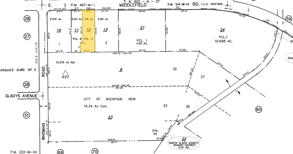 345 E Middlefield Rd, Mountain View, CA à louer - Plan cadastral - Image 3 de 3