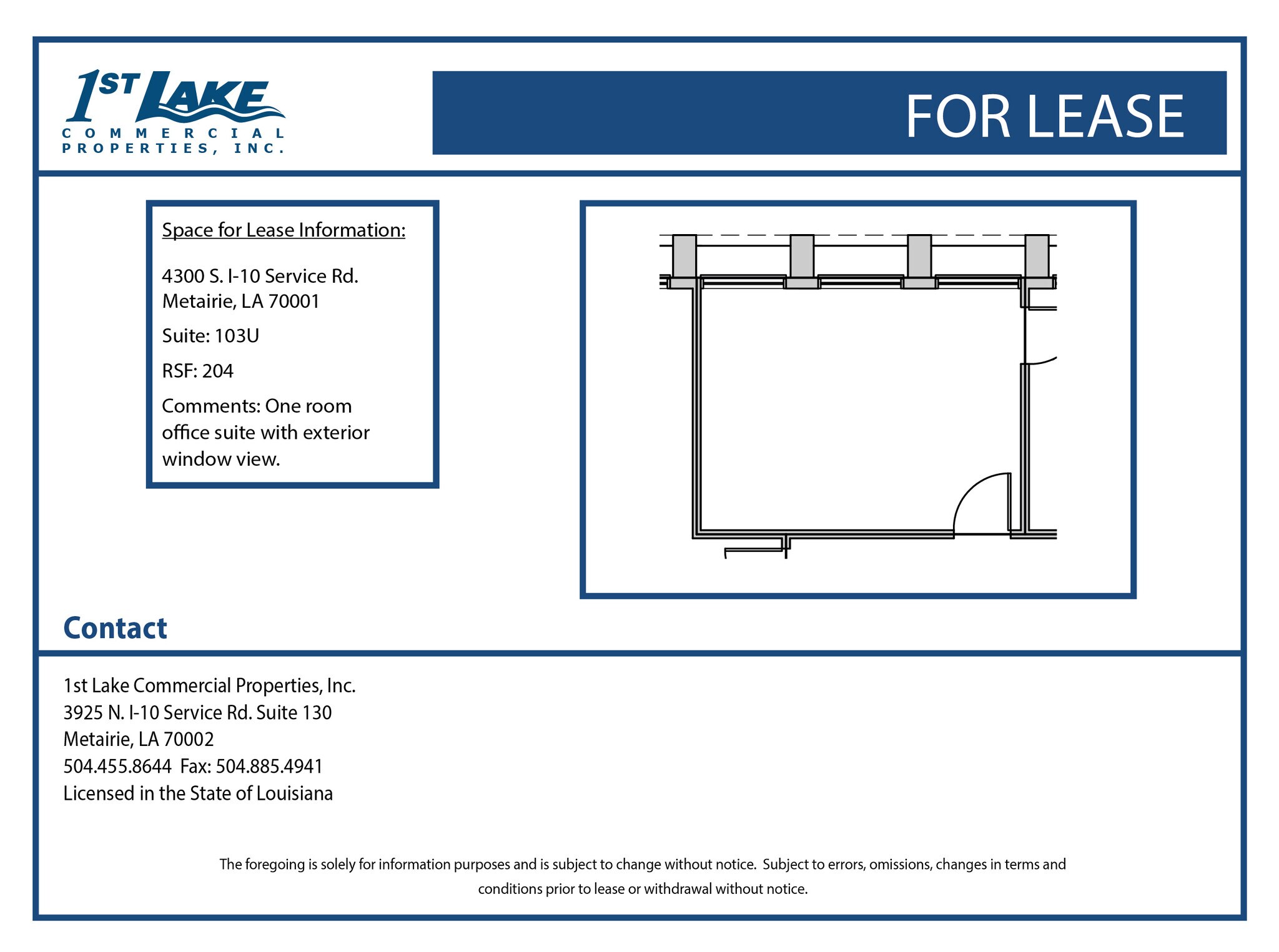 4300 S I-10 Service Rd, Metairie, LA à louer Plan d’étage- Image 1 de 1