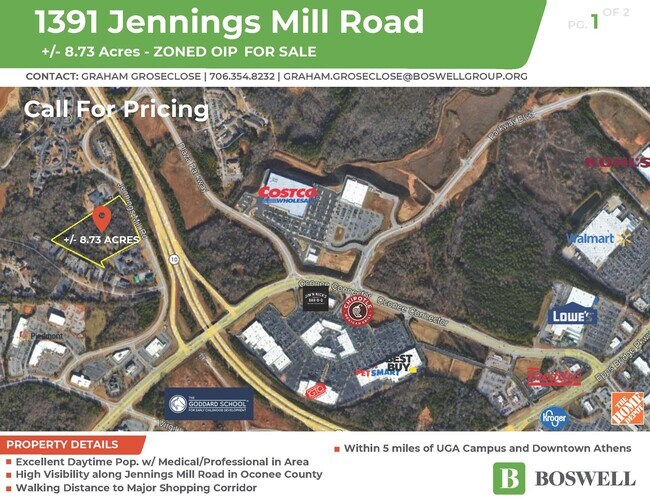 Plus de détails pour 1391 Jennings Mill Rd, Watkinsville, GA - Terrain à vendre