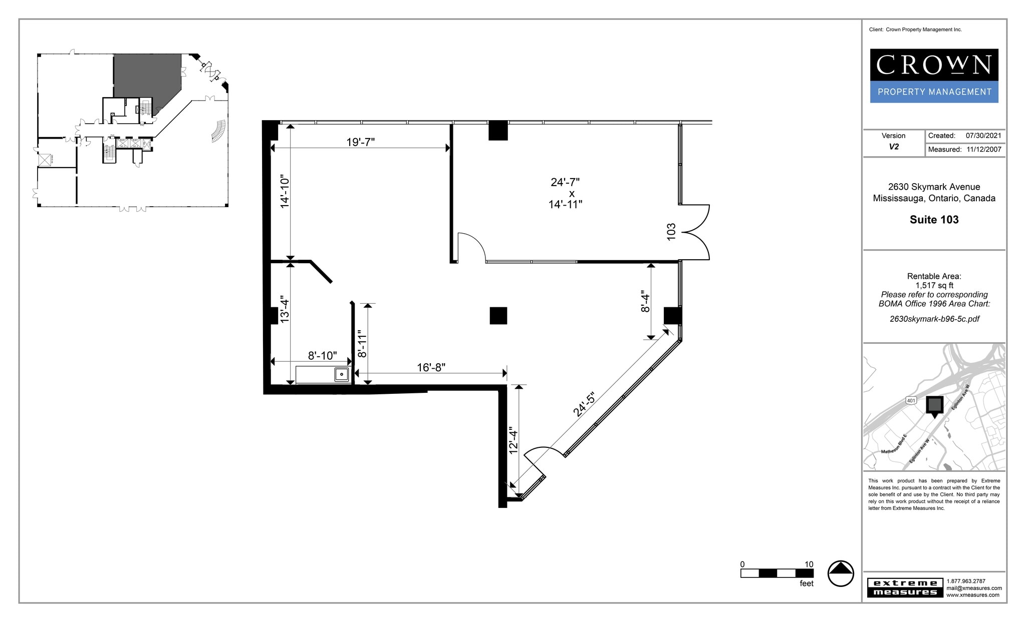 2630 Skymark Ave, Mississauga, ON à louer Plan de site- Image 1 de 1