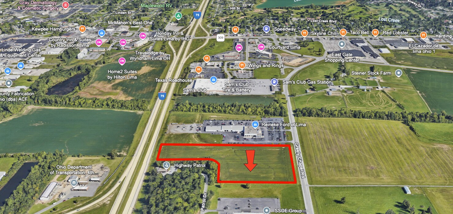 1427 Greely Chapel Road, Lima, OH for lease Aerial- Image 1 of 6