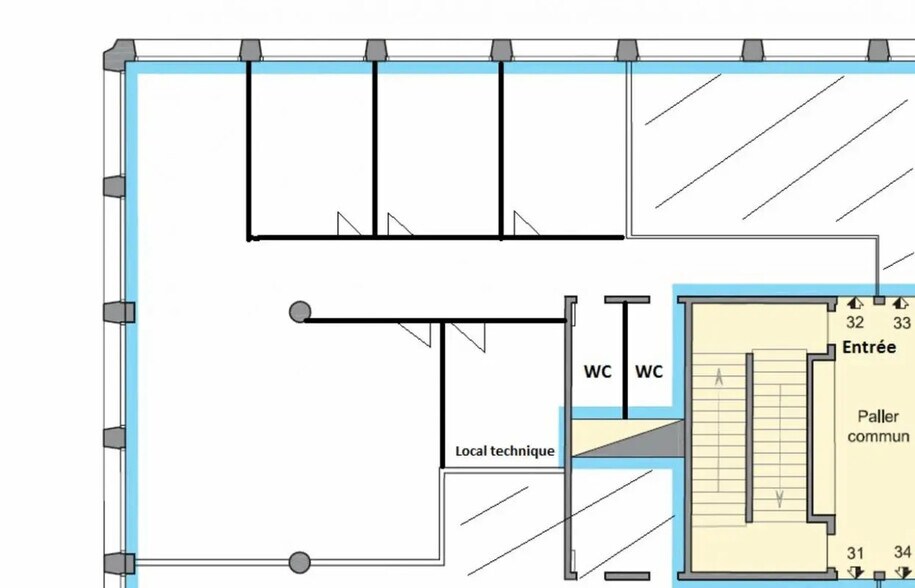 Bureau dans Nantes à louer - Plan d’étage - Image 2 de 4
