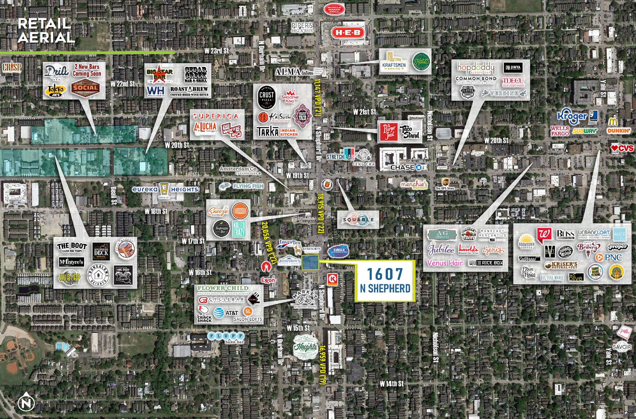 1607 N Shepherd Dr, Houston, TX à louer Photo du bâtiment- Image 1 de 4