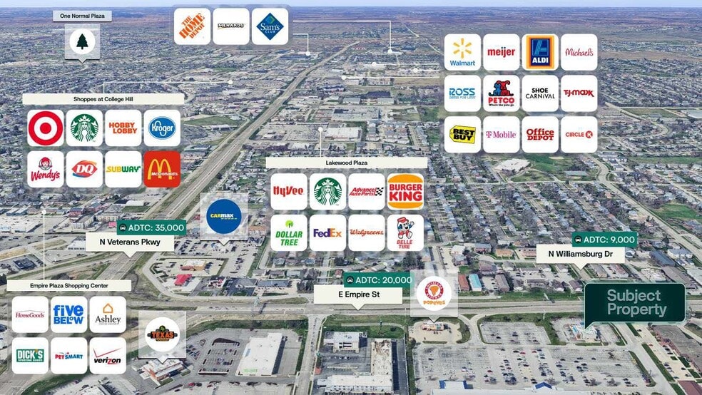 2109 E Empire St, Bloomington, IL à vendre - Aérien - Image 2 de 3