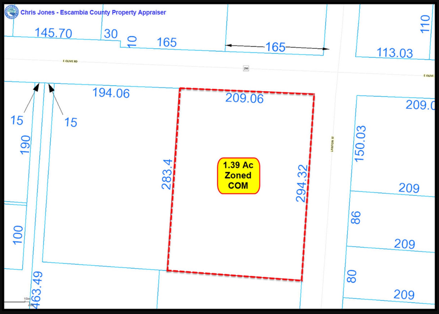 2475 Olive Rd, Pensacola, FL for sale Plat Map- Image 1 of 5