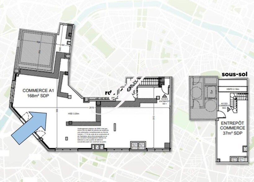 Commerce de détail dans Levallois-Perret à louer - Plan de site - Image 2 de 2