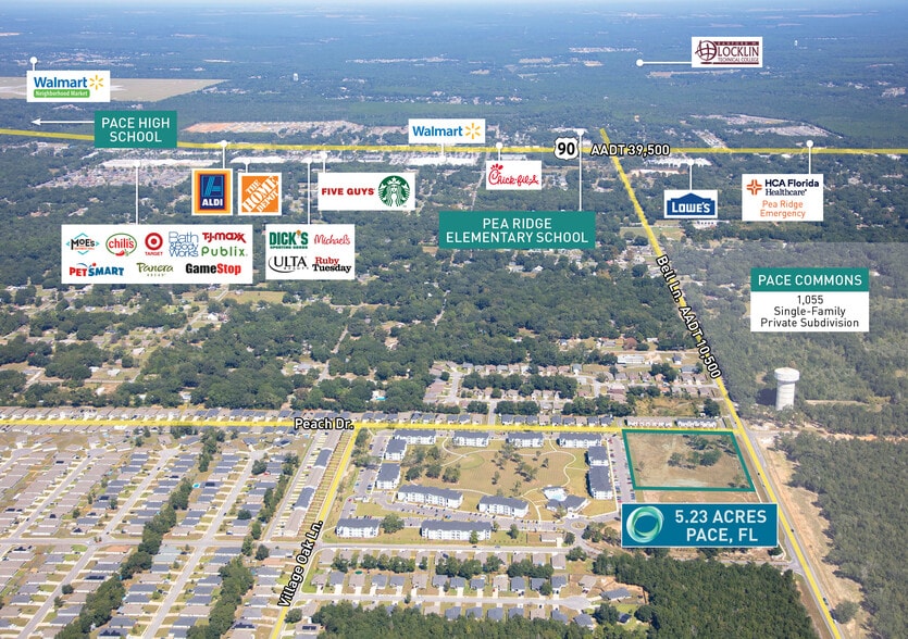 Peach Drive, Pace, FL for sale - Aerial - Image 1 of 5