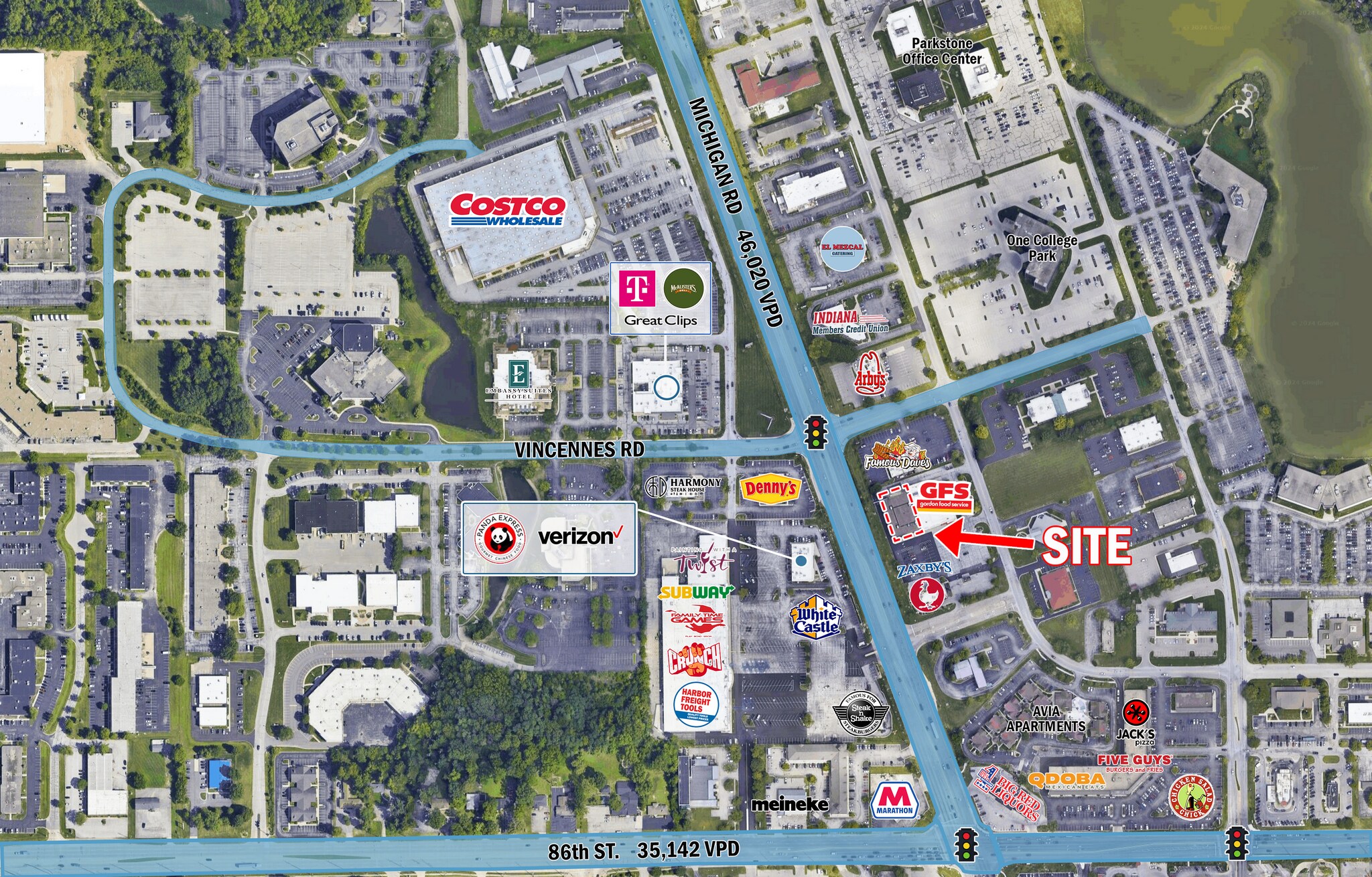 3622 Bethany Rd, Indianapolis, IN for lease Aerial- Image 1 of 4