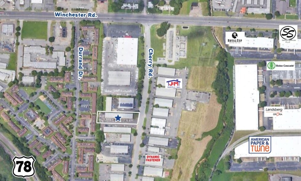 3663 Cherry Rd, Memphis, TN for lease - Aerial - Image 2 of 2