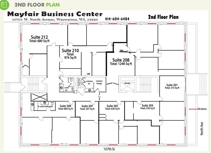 10701 W North Ave, Wauwatosa, WI à louer Plan d’étage- Image 1 de 1