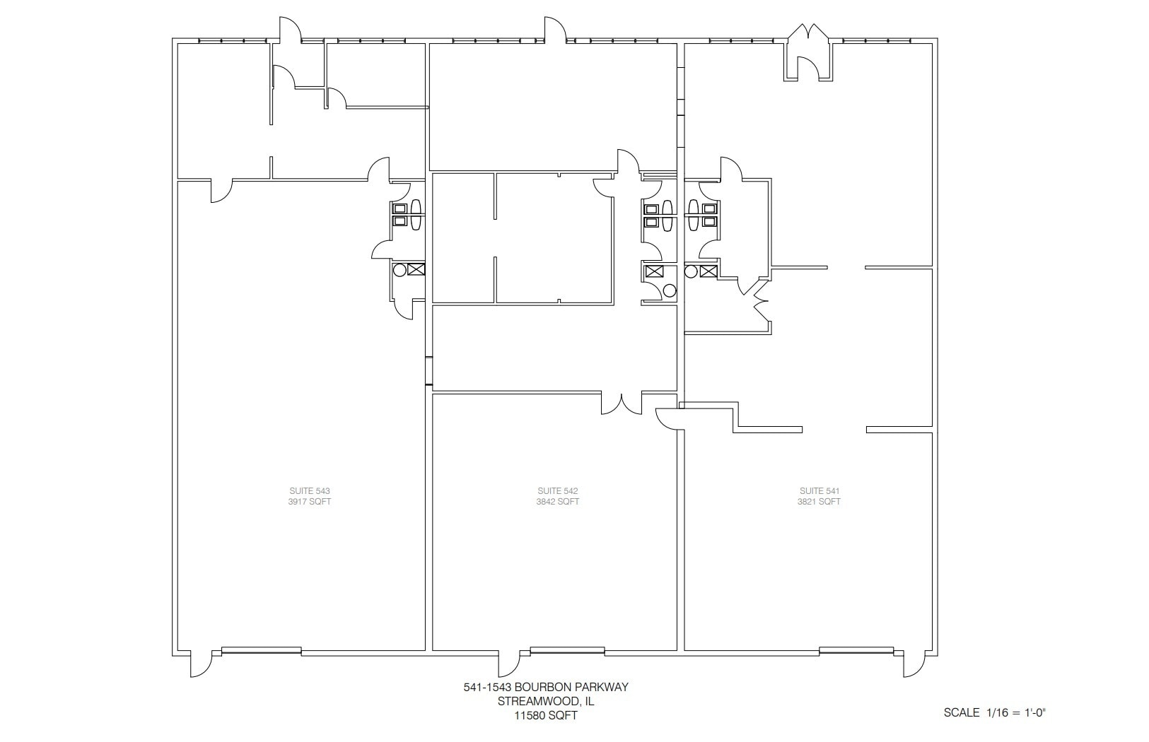 1541-1543 Bourbon Pky, Streamwood, IL for lease Floor Plan- Image 1 of 1