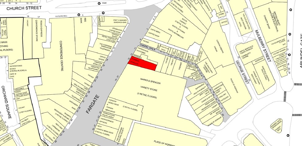 11-15 Fargate, Sheffield for lease - Goad Map - Image 3 of 3