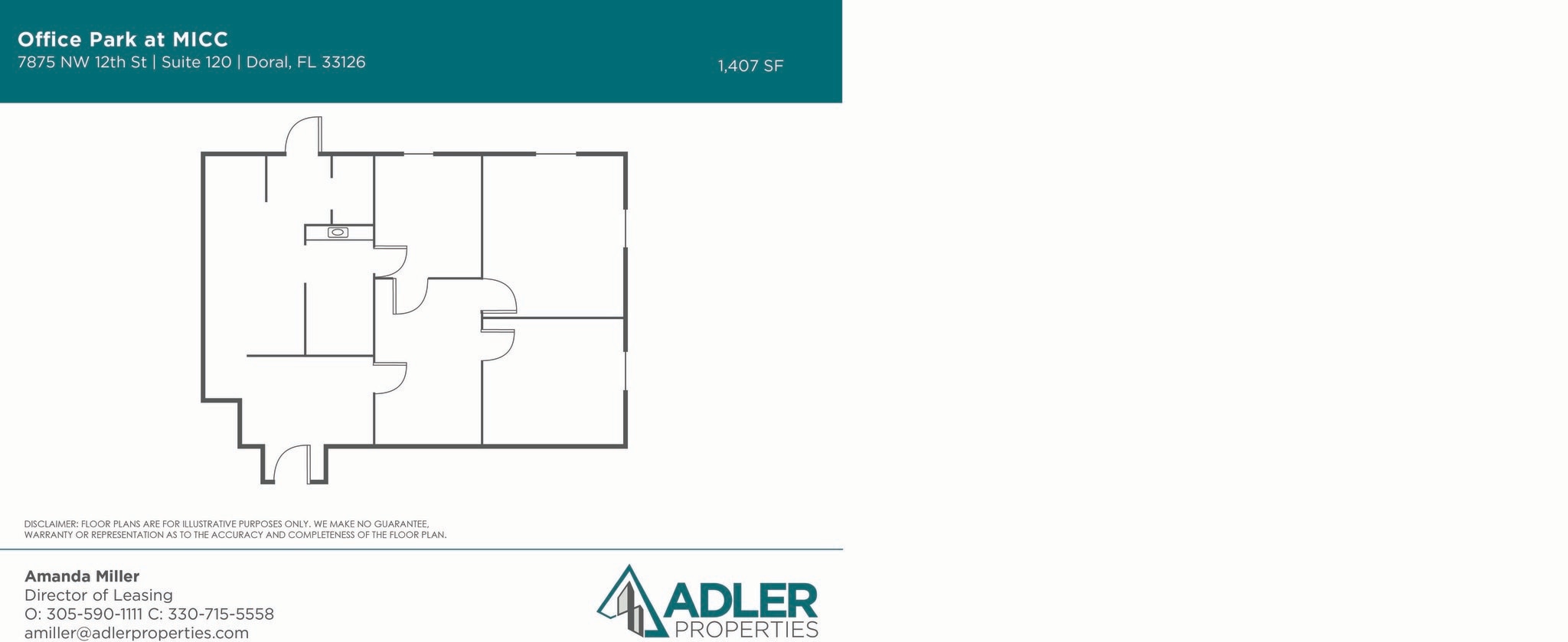 1200 NW 78th Ave, Doral, FL à louer Plan d’étage- Image 1 de 1