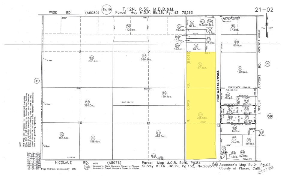 N Dowd Rd, Lincoln, CA for sale - Plat Map - Image 1 of 1