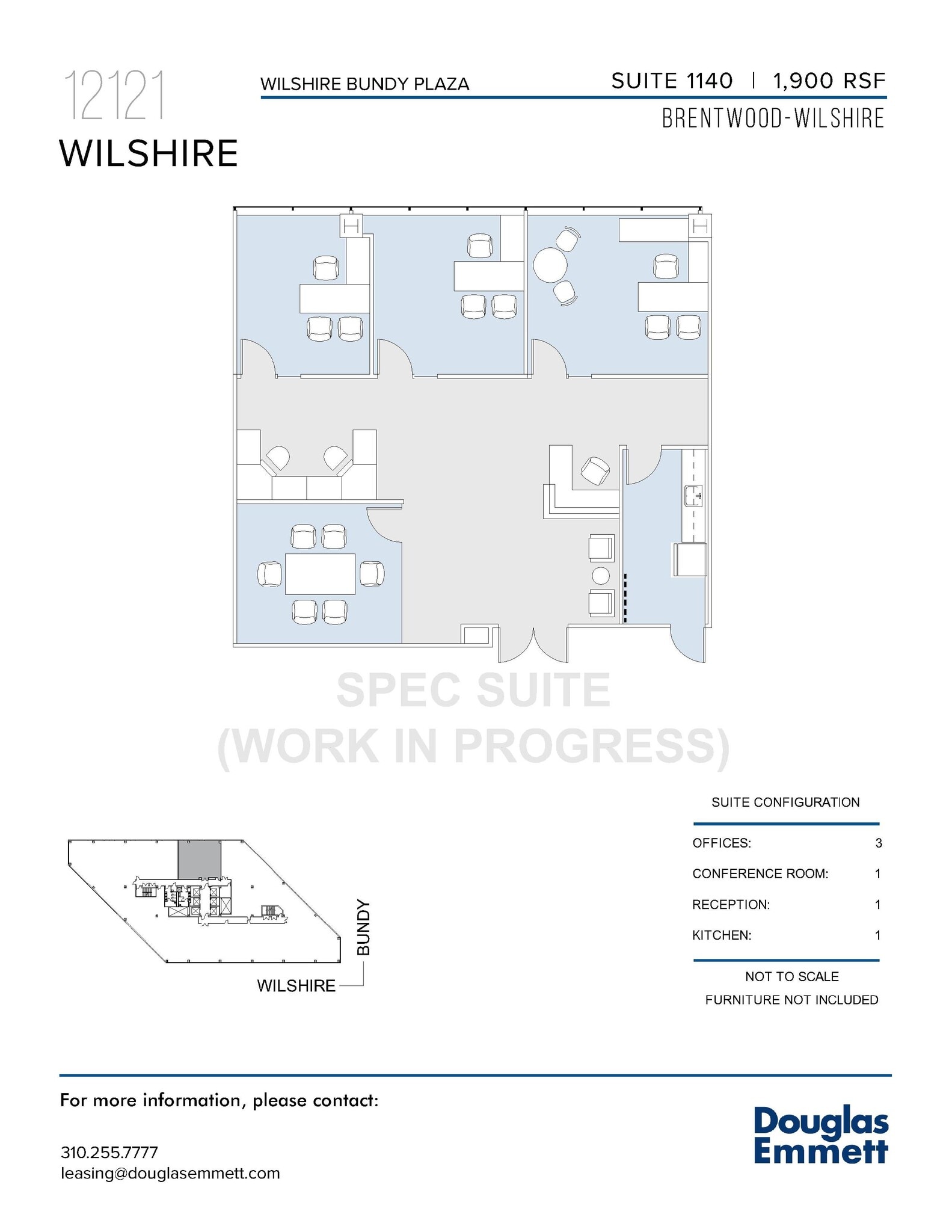12121 Wilshire Blvd, Los Angeles, CA à louer Plan d’étage- Image 1 de 1