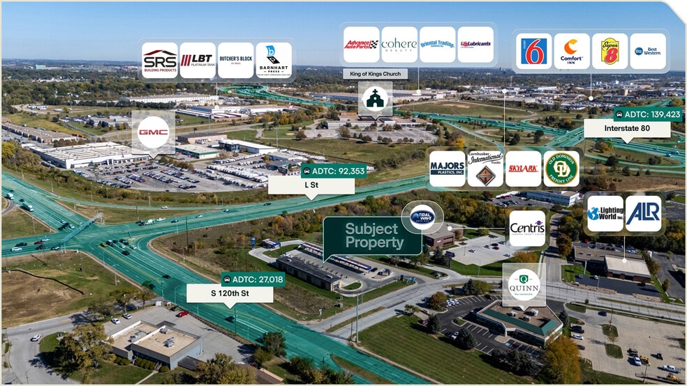 11910 M St, Omaha, NE à vendre - Aérien - Image 2 de 3