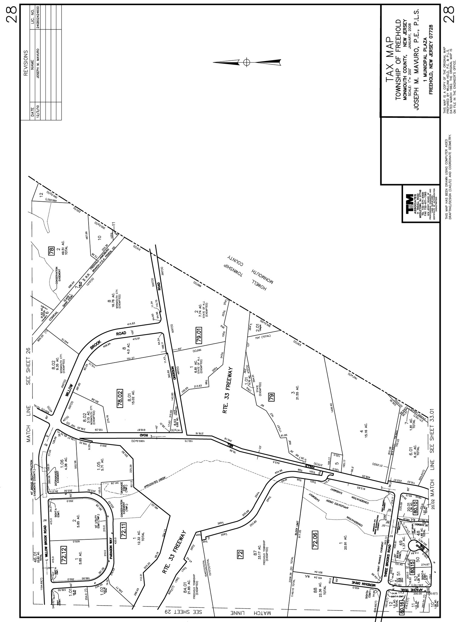 183 Three Brooks Rd, Freehold, NJ à louer Plan cadastral- Image 1 de 2