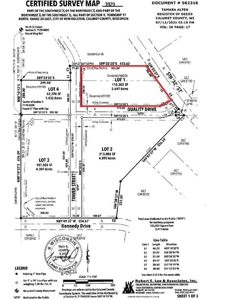 State Hwy 32, New Holstein, WI for sale - Plat Map - Image 2 of 3
