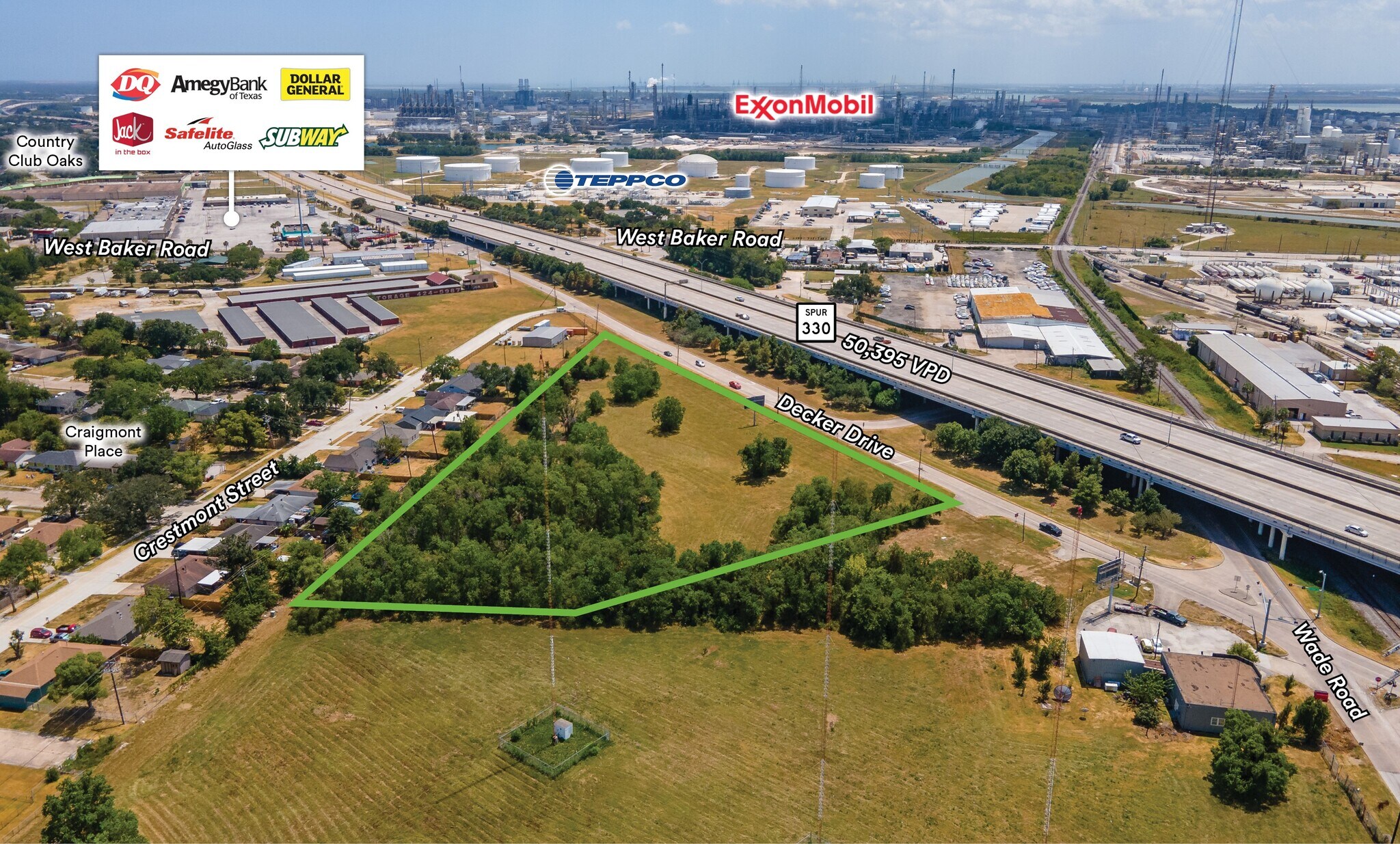 Decker Dr, Baytown, TX for lease Aerial- Image 1 of 7