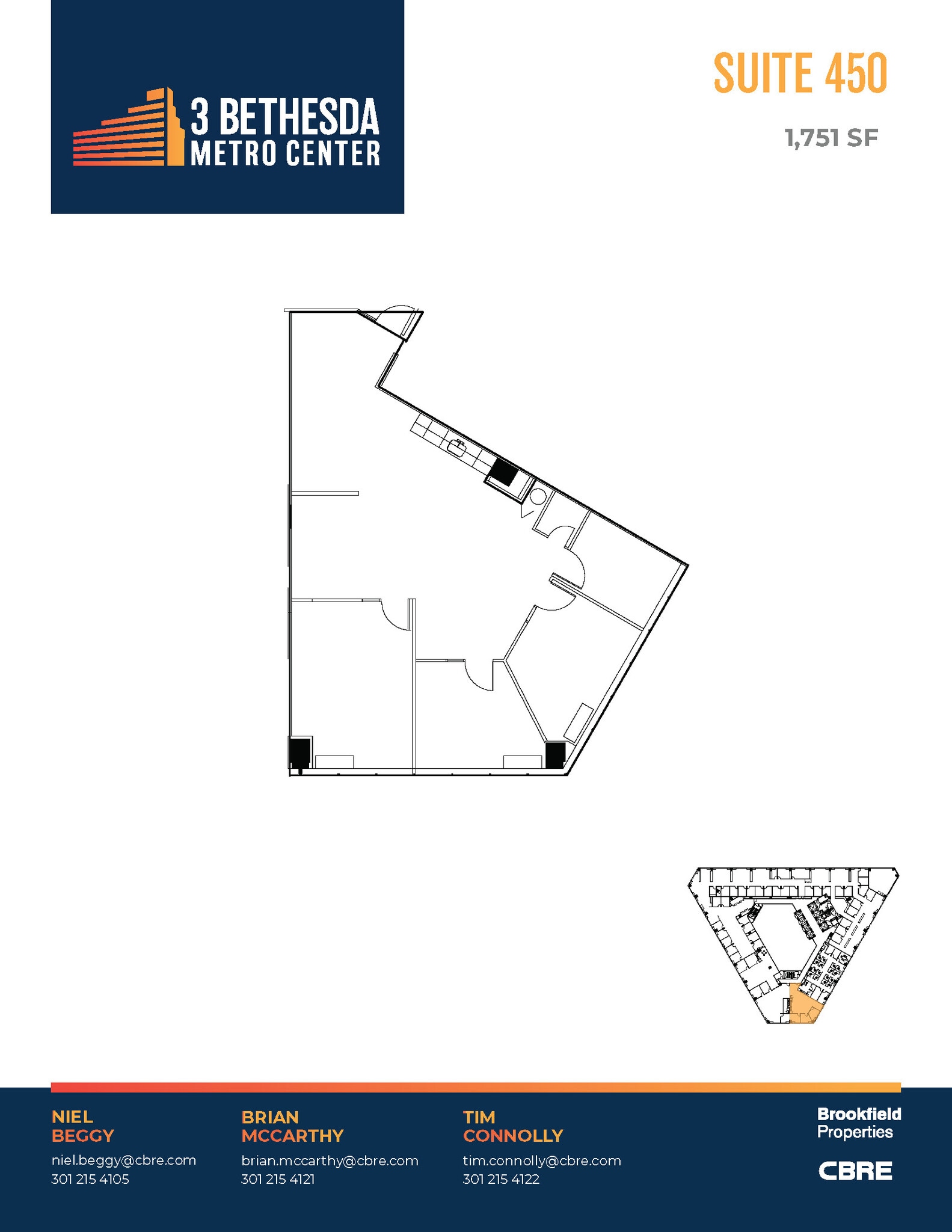3 Bethesda Metro Center, Bethesda, MD for lease Floor Plan- Image 1 of 1