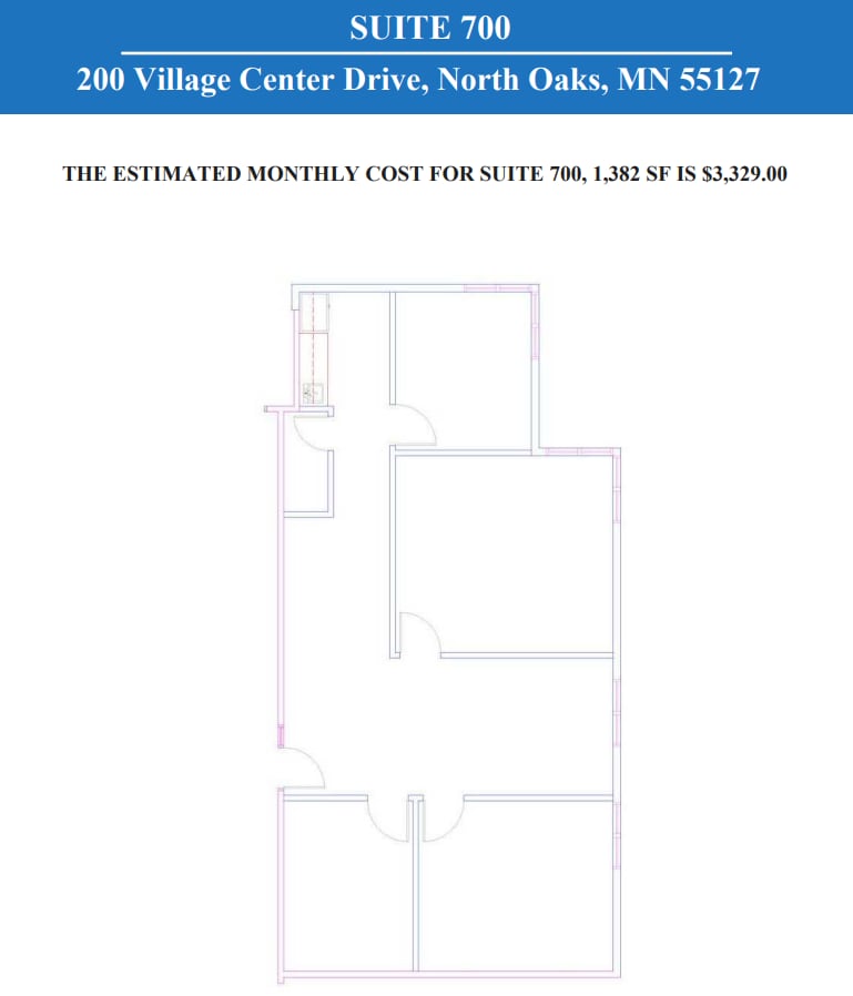 200 Village Center Dr, North Oaks, MN à louer Plan d’étage- Image 1 de 1