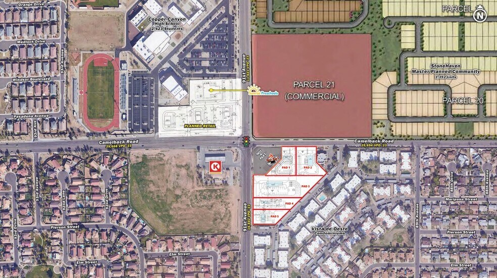 SEC Camelback Rd & 91st Ave, Phoenix, AZ à vendre - Aérien - Image 3 de 3