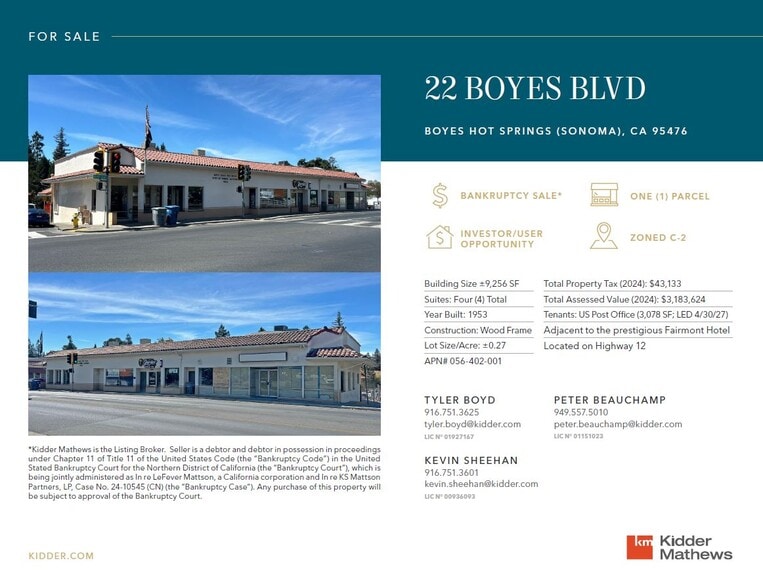 22 Boyes Blvd, Boyes Hot Springs, CA à vendre - Photo du bâtiment - Image 2 de 10