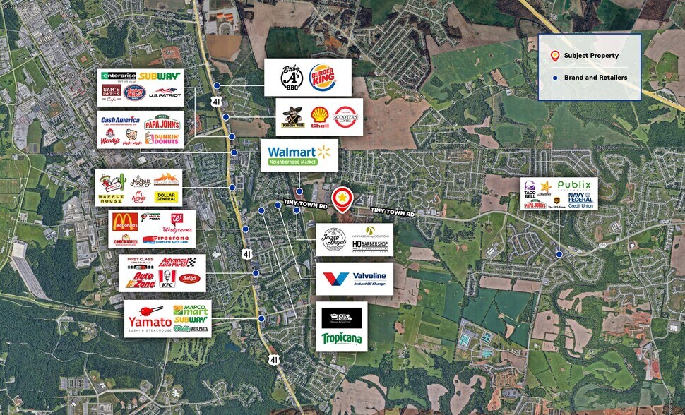 605 Tiny Town Rd, Clarksville, TN à louer - Aérien - Image 3 de 3