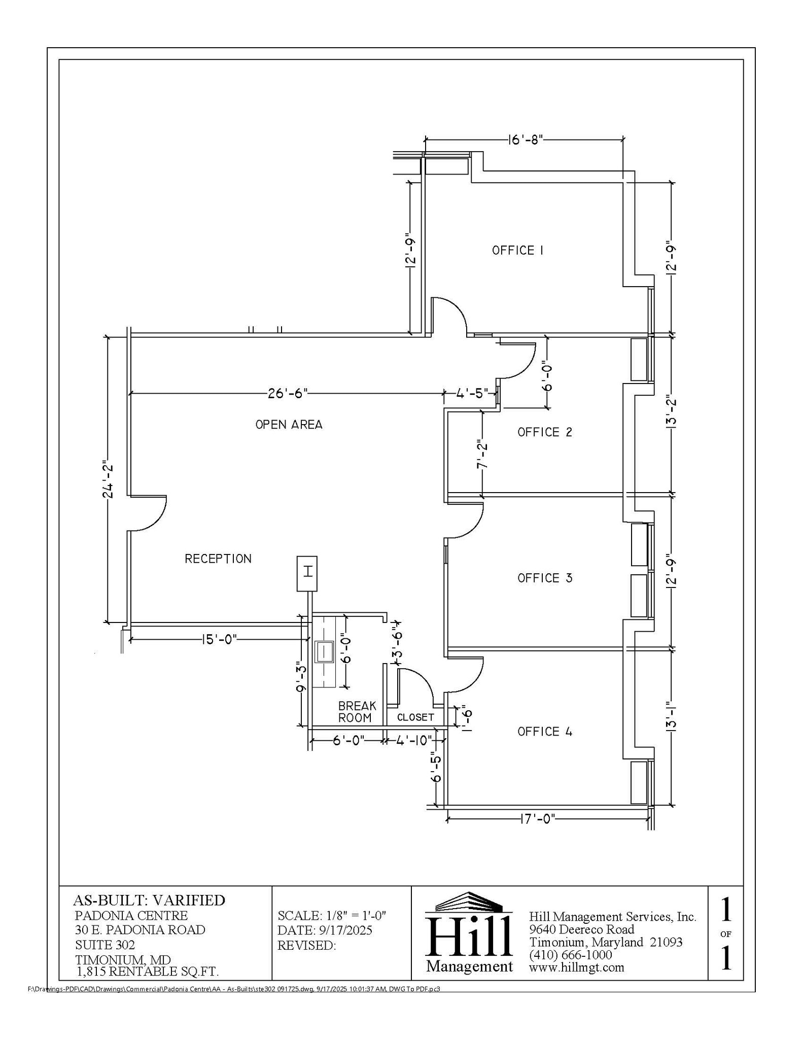 30 E Padonia Rd, Timonium, MD for lease Floor Plan- Image 1 of 1