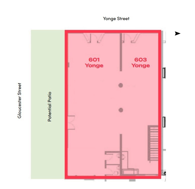 601-613 Yonge St, Toronto, ON à louer Plan d’étage- Image 1 de 5